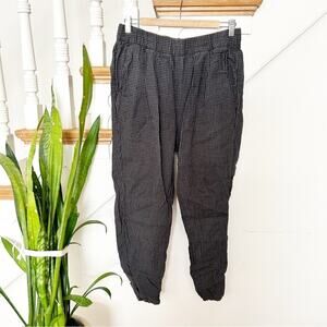 Eileen Fisher Black-and-White Checked Pull-On Pants